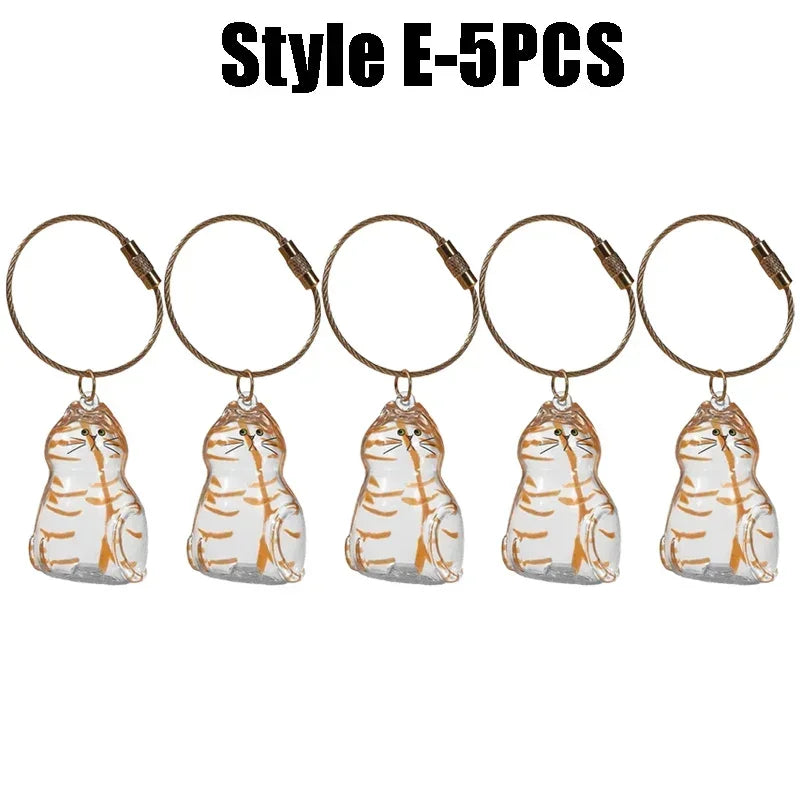 1-40PCS Pet Hair Organiser Memorial Keyring Transparent Cat Hair Organiser Souvenir for Pet Lovers Pet Memorials
