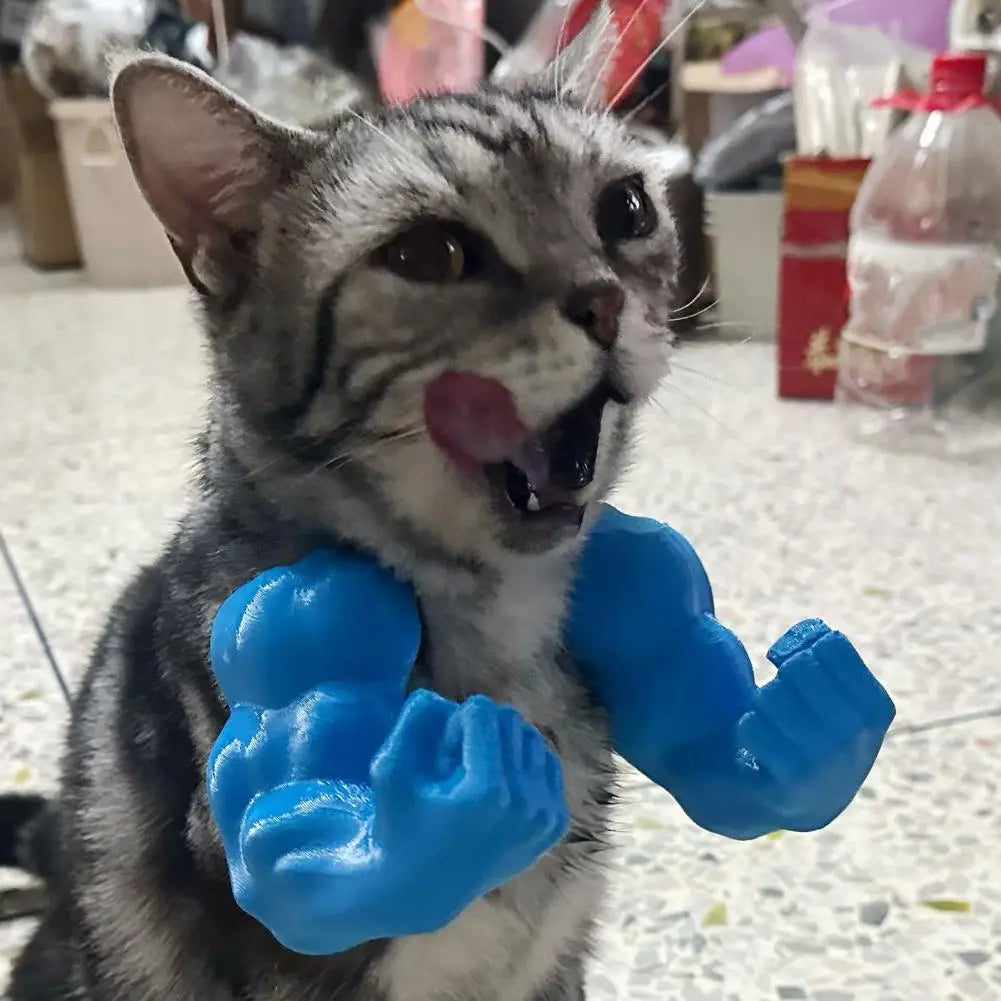 Funny Cat Neck Hanging Decor Muscle Arm Costume 3D Printed Cat Arm Prop Halloween Party Accessory for Cat Lover Gifts