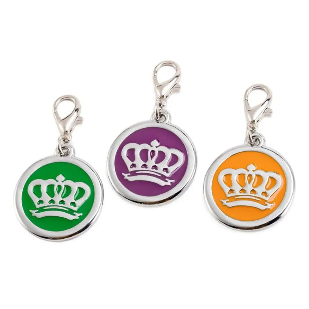 Pet ID Card Crown Pet ID Name Tag Loss Prevention Zinc Alloy Pet Nameplate Personalized Dog Hanging Tag For Cats Dogs