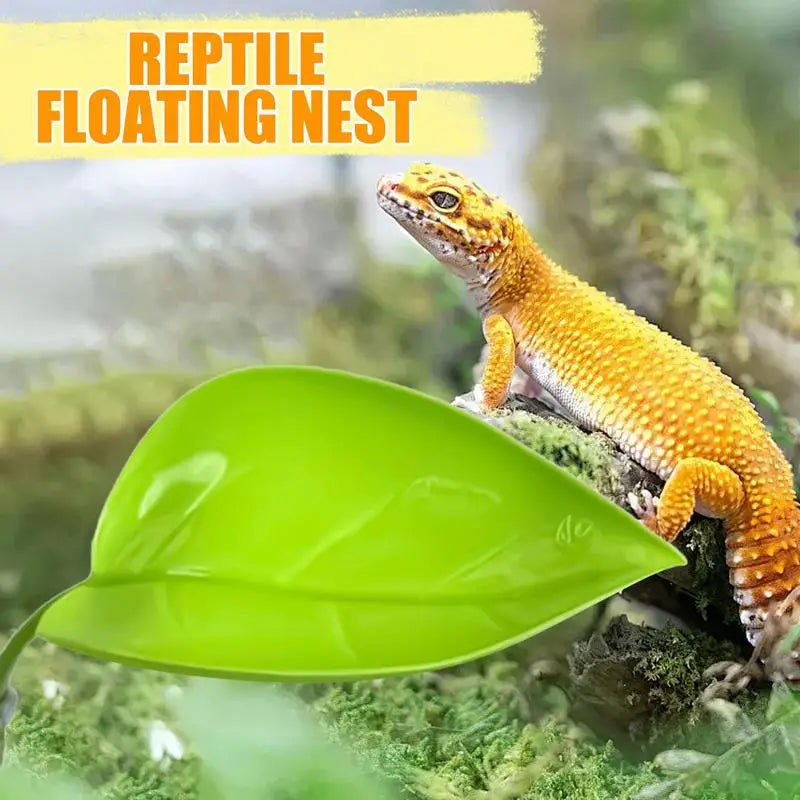Frog Habitat Leaf Suction Cup Reptile Basking Area Resting Terrace Suction Cups Tank Accessories simulated leaves For Geckos