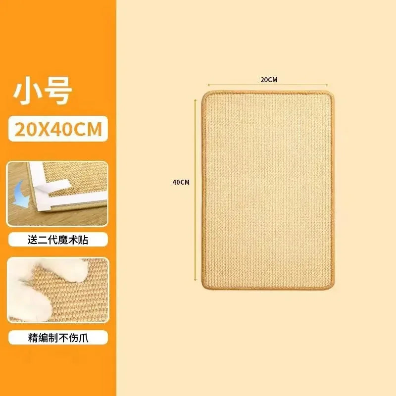 Mat Cat Scratching Board Wear-resistant Non-shedding Sofa Protector Sisal Mat Wall-mounted Vertical Claw Sharpening Cat Supplies