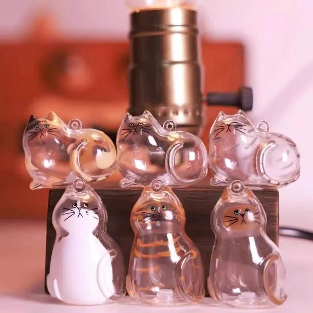 Stylish Cat Key Holder Fluffy Ball Hair Collector Transparent Case Fashionable Pet Accessories for Kitty Owners