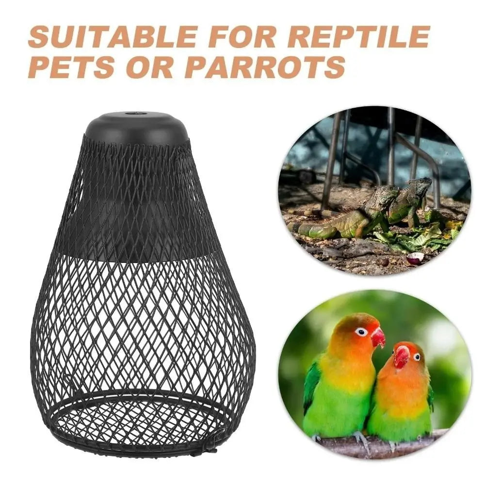 Ceramic Heat Emitter Pet Heating Lampshade Iron Mesh Dome Double Cage Reptile Heat Lampshade E27 Bulb Holder
