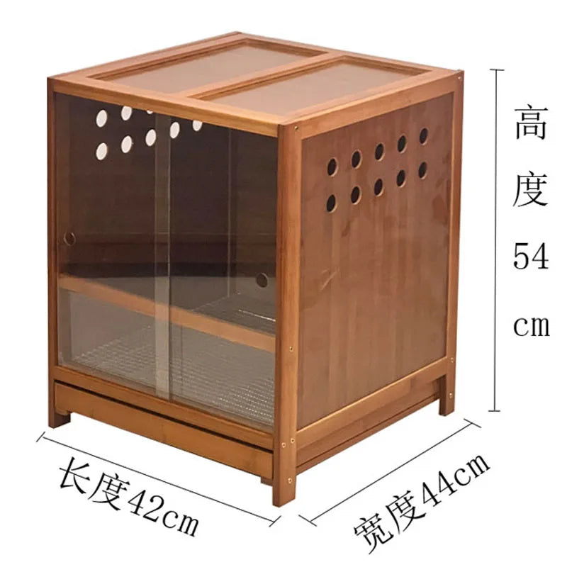 Drawer Breeding Box for Parrots Quail Birds with Temperature Control Pet Cage for Hamsters Lizards Hedgehogs