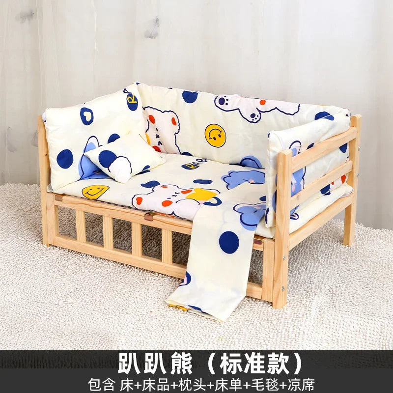 Off the Ground Solid Wood Pet Bed Four Season Universal Dog Bed Small to Large Teddy Bed at Special Price