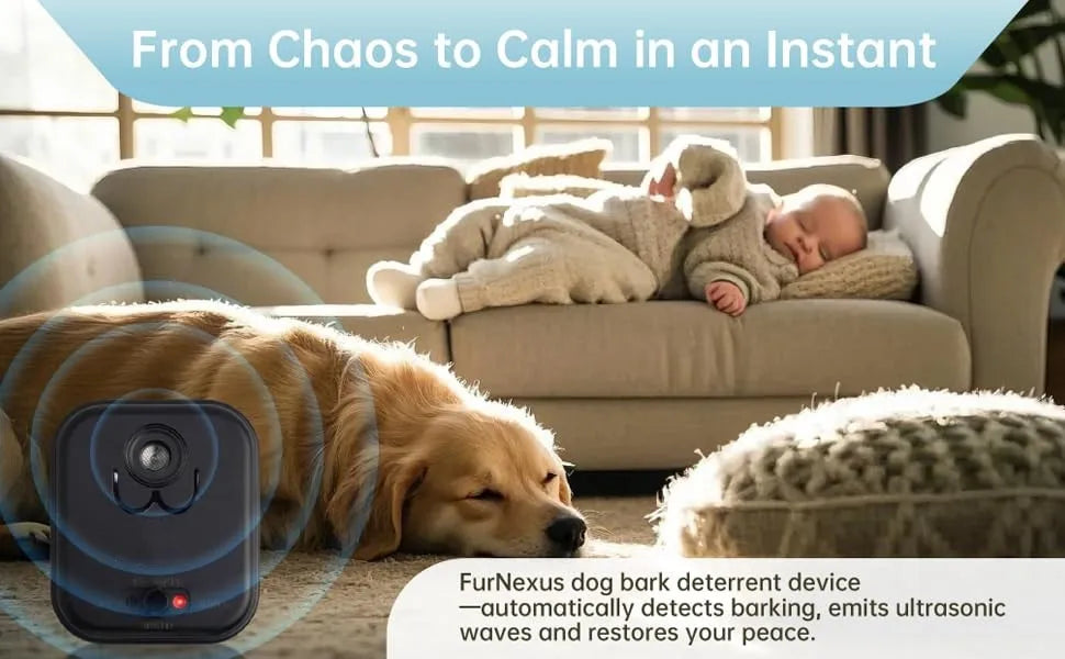 Ultrasonic Dog Bark Deterrent Device, Anti Barking Device up to 50Ft Range, High-Frequencyf or Dogs with 3 Modes, Indoor/Outdoor