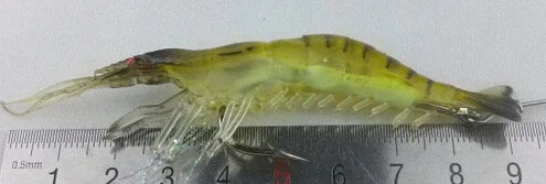 Goture1pcs Silicon Shrimp Fishing Lure 9cm 6g Mixed Color Artificial Shrimp Bait with Hook Freshwater Soft Lure Fishing Tackle