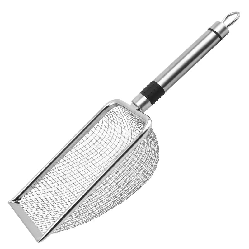 OUWO Stainless Steel Cat Litter Scoop Pet Cleaning Tool Metal Cat Litter Scoop Stainless Steel Durable Handle Pet Poop Shovel