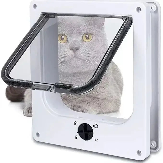 2629330105003+3 Dog Cat Flap   Way Security Lock Flap Door for Cats Kitten ABS Plastic Small Pet Gate Door Kit Cat