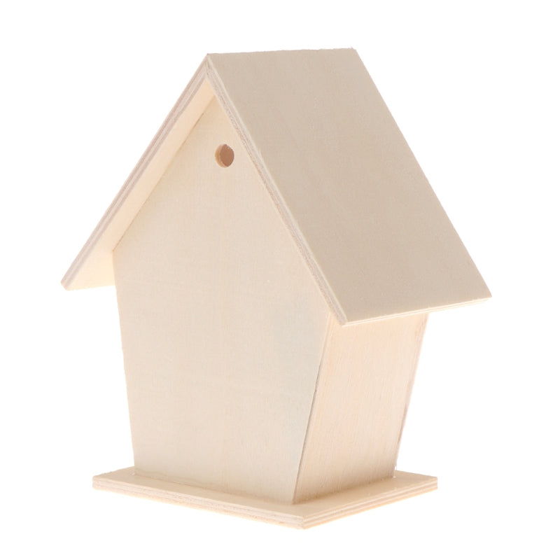 Wooden Bird House for Outside to Paint Bird Nesting Box Handmade Birdhouse with Perch for Small Birds Garden Decor