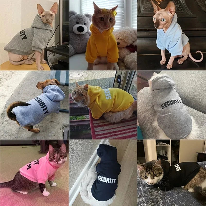 Security Dog Clothes Small Large Dogs Hoodie Coat Chihuahua Dog Sweatshirt French Bulldog Warm Puppy Clothes For Dog XS-9XL