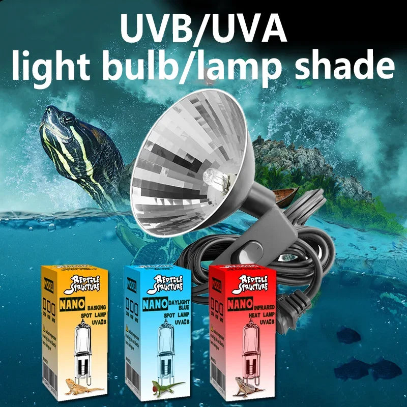 Full Spectrum Heating Lamp Reptiles Heat Preservation Light Turtle Sunbathing Lamps Amphibian Breeding Box Accessories Uva+Uvb