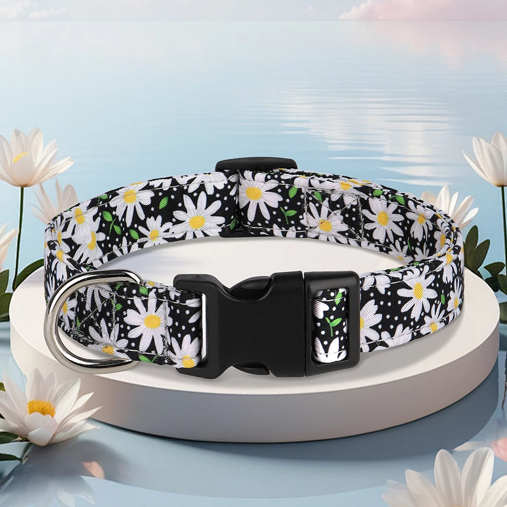 Nylon Dog Collar Cute Printed Dog Collars Spring Summer Pet Puppy Necklace Adjustable For Small Medium Large Dogs Chihuahua Pug