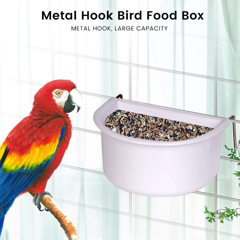New 2pcs Bird Food Feeding Dish Easy to Install Bird Cage Feeder Bowl for Small Animals Budgie Parrot Parakeets Lovebirds
