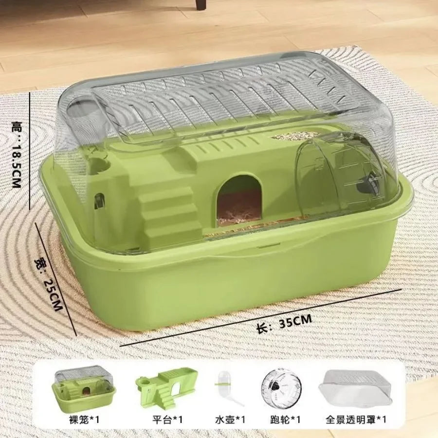 Hamster Cage Small Hamster Habitat Mouse Home Small Animal Cage With Tube Exercise Wheel Hut Rat Habitat For Gerbils Mice