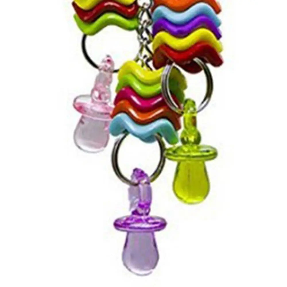 Pet Bird Parrot Hanging Toys Nipple Swing Chain Cage Stand Molar Parakeet Chew Toy Decoration Pendant Ornament Bird Accessories