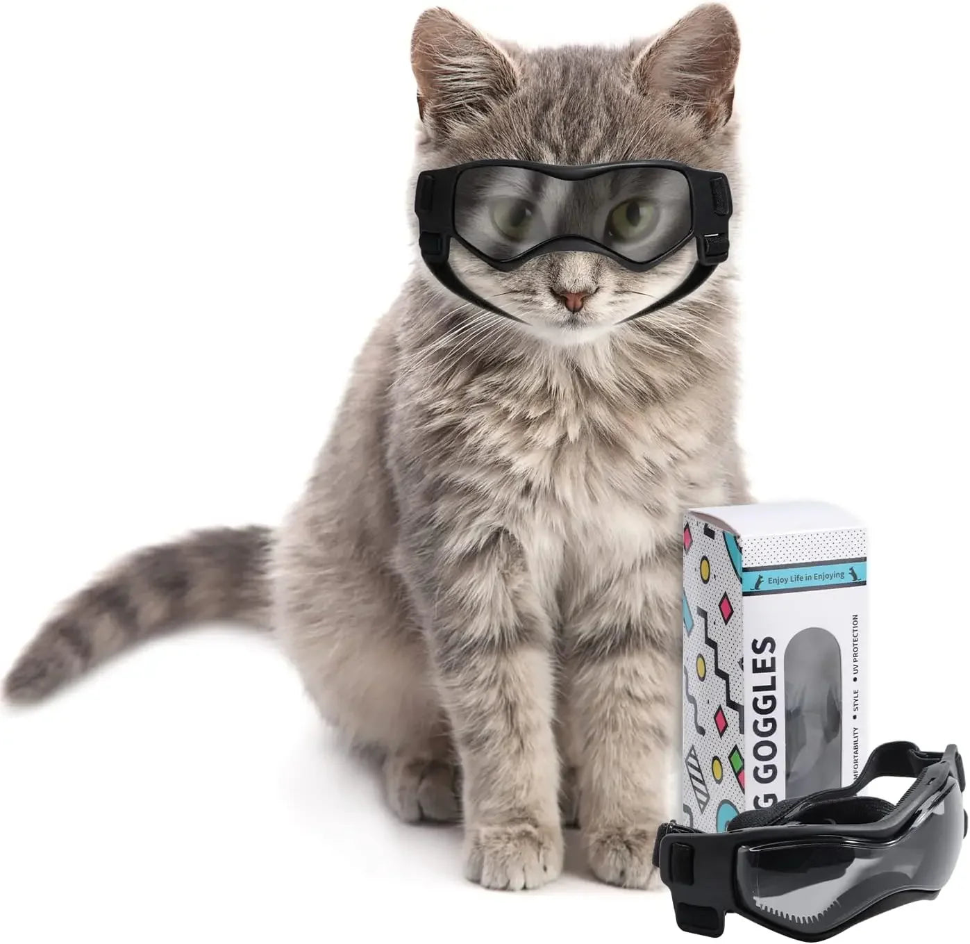ATUBAN Cat Sunglasses Small Dog Goggles, Comfortable Soft Easy Wear Adjustable Small Pet UV Protection Sunglasses for Cat Kitty