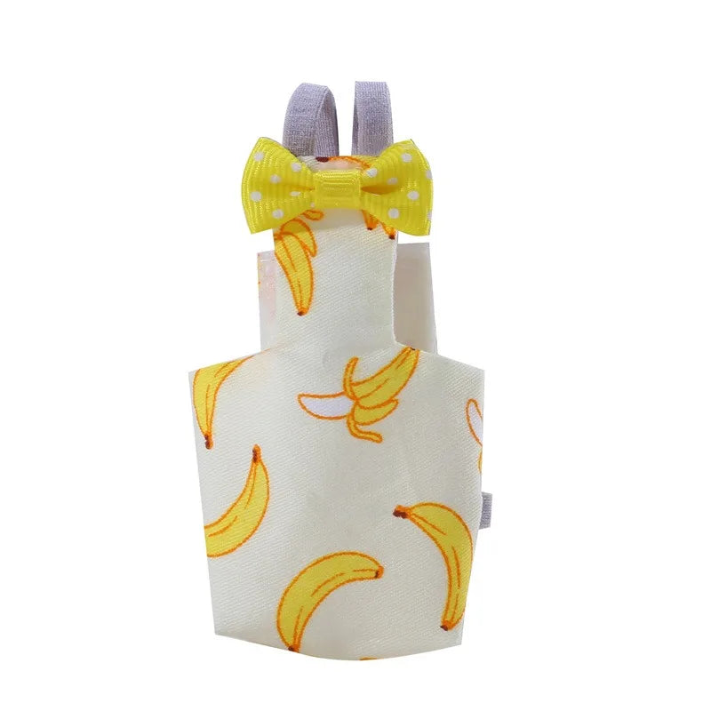 Parrot Diaper with Bowtie Cute Colorful Fruit Floral Cockatiel Pigeons Small Medium Large Pet Birds Flight Suit Clothes Washable