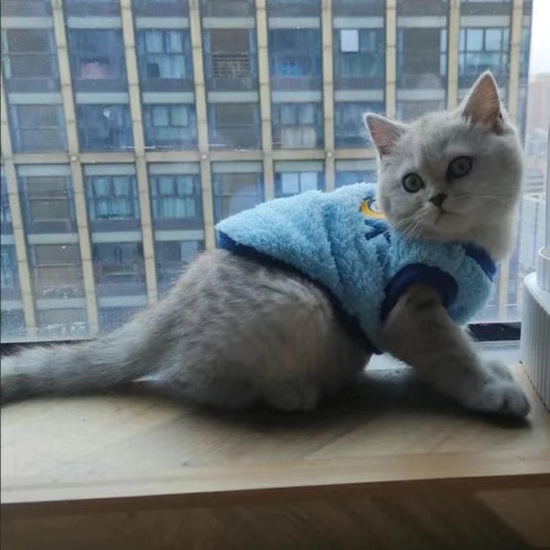 Plush Cat Rabbit Vest Cartoon Autumn Winter Pet Clothes for Kitten Puppy Bunny Guinea pig Warm Fleece Small Animals Clothing