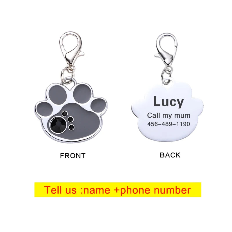 Cute Bone Dog Brand Pet Anti-lost Alloy Id Card Puppy Kitten Jewelry Pendant Laser Engraving Identity Card Keychain Pet Supplies