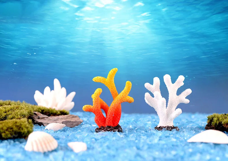 수족관 Simulation Resin Coral Ornaments Fish Tank Artificial Desktop Adornment Cute DIY Aquarium Background Landscape Decoration
