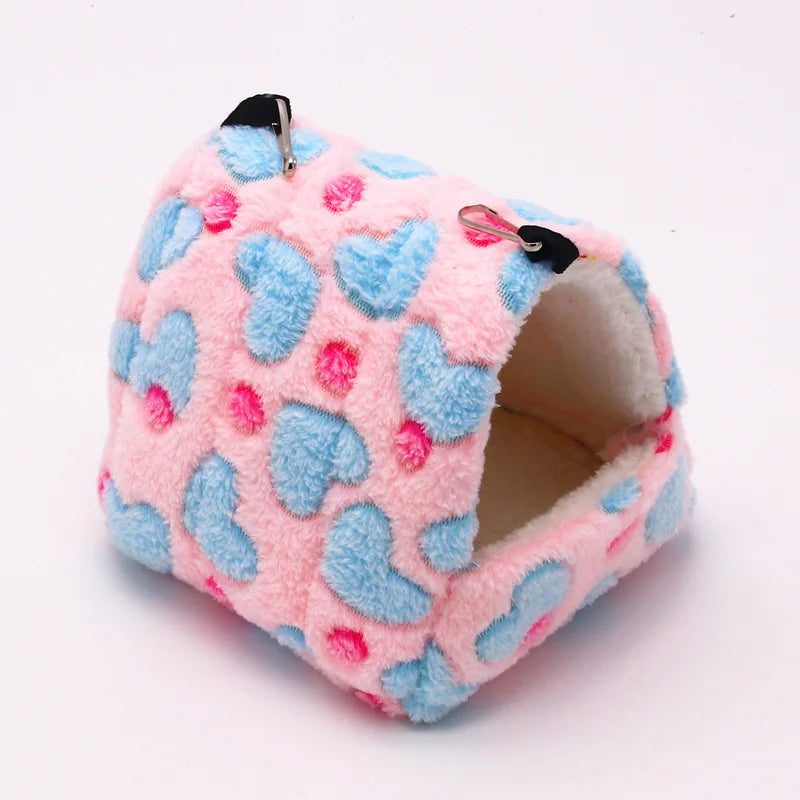 Hamster House Warm Soft Beds and Houses Rodent Cage Printed Hammock for Rats Cotton Guinea Pig Accessories Small Animals 햄스터