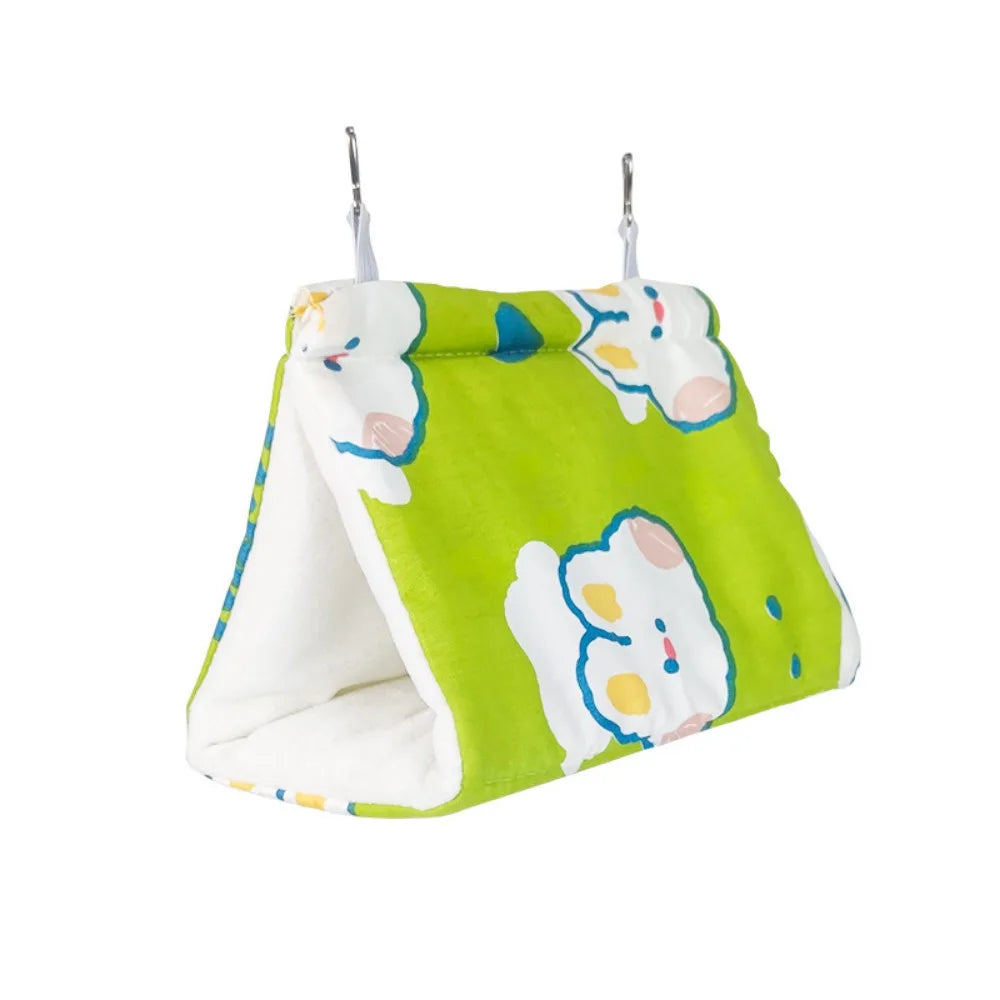 Easy to Use Soft Parrot Warm Hammock Cartoon Cute Pet Sleeping Bed Thickened Triangular Cotton Nest Pet Supplies
