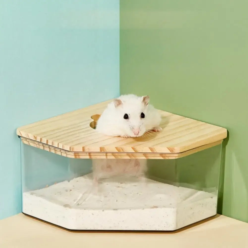 Acrylic hamster golden bear sand bath box fully transparent small pet hamster bath box toilet dual-purpose bath sand basin