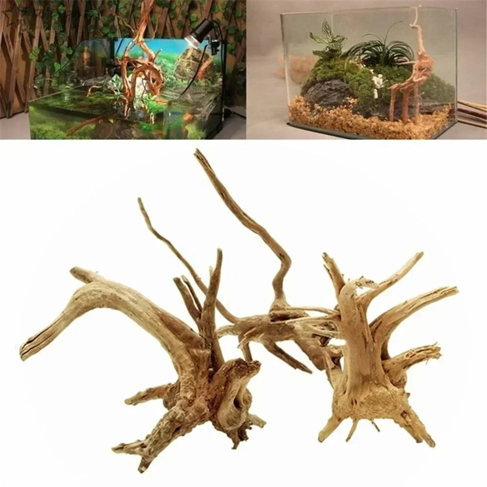 Natural Wooden Fish Tank Decorations Plant Stem Tree Trunk Driftwood Tree Aquarium Fish Landscaping Tree Roots Ornaments