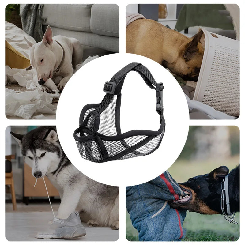 Adjustable Pet Dog Muzzle Breathable Pet Mouth Mask for Small Medium Large Dogs French Bulldog Anti-biting Muzzle Dog Accessory