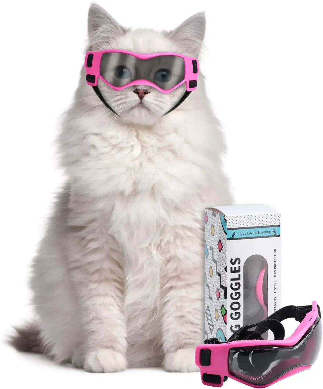 ATUBAN Cat Sunglasses Small Dog Goggles, Comfortable Soft Easy Wear Adjustable Small Pet UV Protection Sunglasses for Cat Kitty
