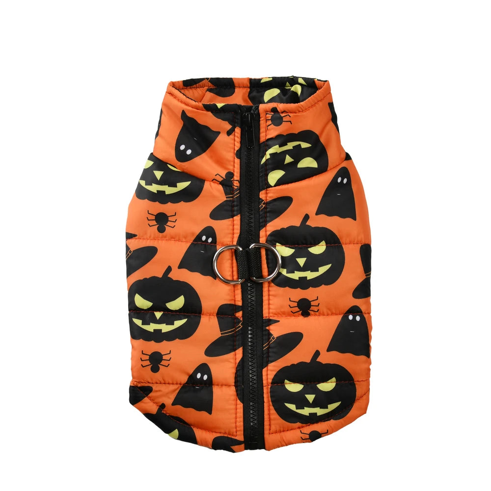 Halloween Dog Clothes Winter Warm Puppy Vest Jacket For Small Dogs Cats Outdoor Waterproof Pet Coat Chihuahua Costume Apparel