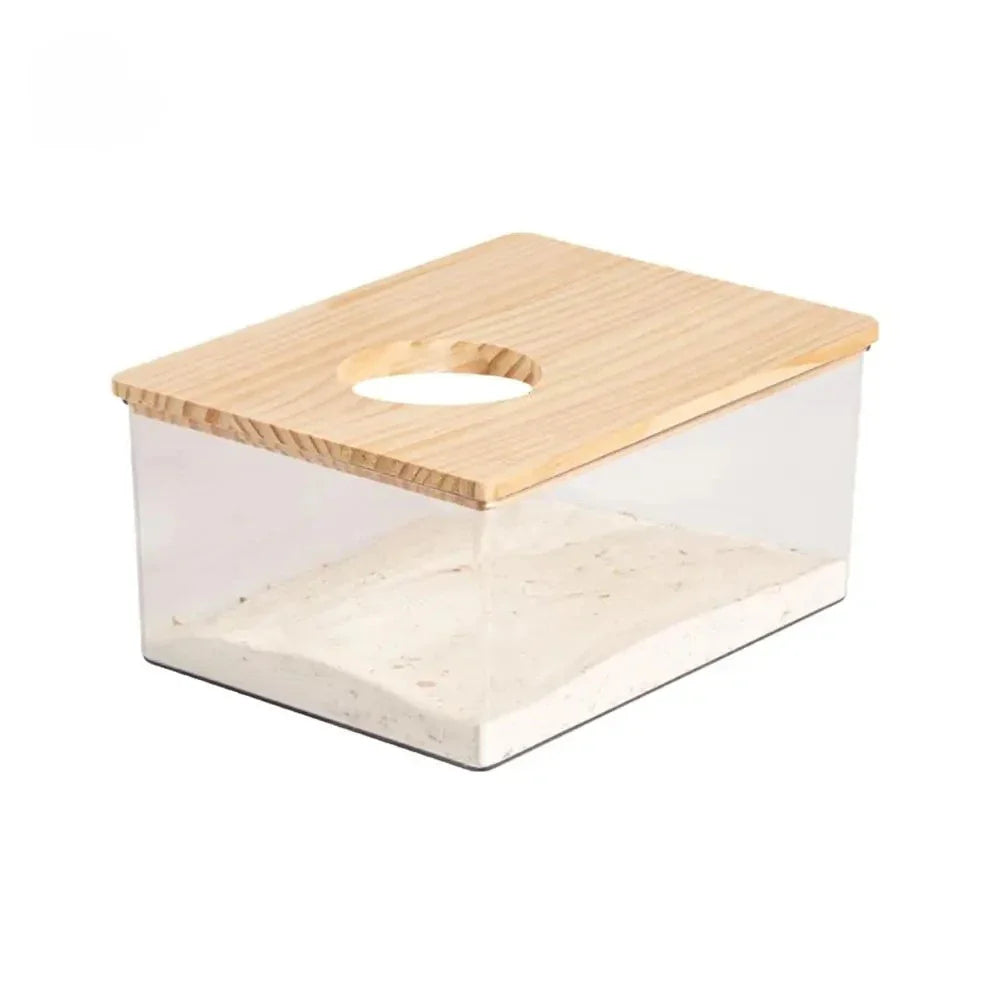 Acrylic hamster golden bear sand bath box fully transparent small pet hamster bath box toilet dual-purpose bath sand basin