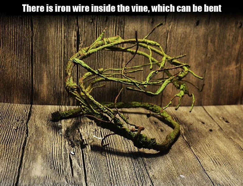 Reptile Landscaping Vine Fake Branches Rainforest Foam Rattan Terrarium Decor Habitat Decoration for Lizard Chameleon
