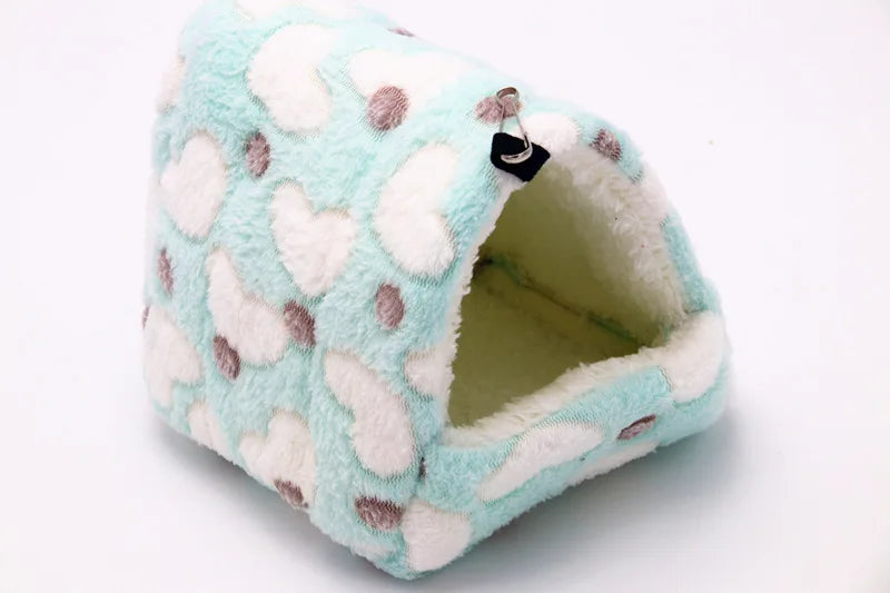 Hamster House Warm Soft Beds and Houses Rodent Cage Printed Hammock for Rats Cotton Guinea Pig Accessories Small Animals 햄스터