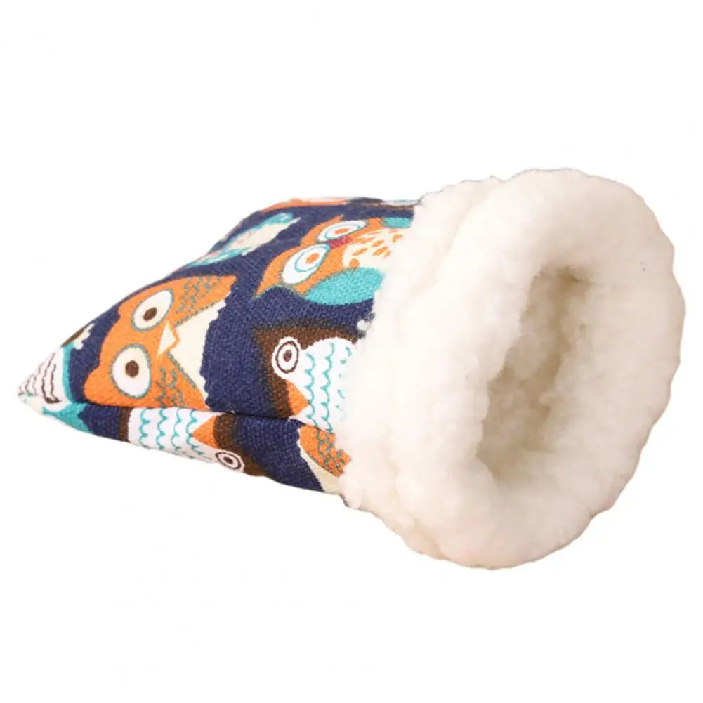 Hamster House Cozy Cartoon Hamster Nest Bed Soft Plush Guinea Pig Sleeping Bag Winter Warm Pet Accessories for Small Pets
