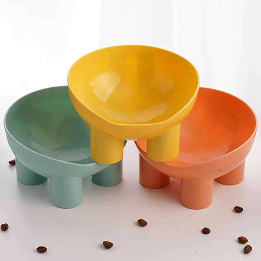 High Foot Dog Bowl Non-Slip Cat Dog Bowl Neck Protector Pet Food Water Bowl Anti-tip Pet Feeder Feeding Bowl Double Cat Bowl