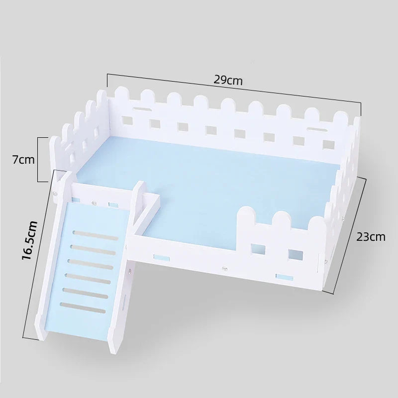 Double Layer Hamster Playing Standing Platform Safety Climbing Ladder Small Animals Cage Toys for Mouse Rat