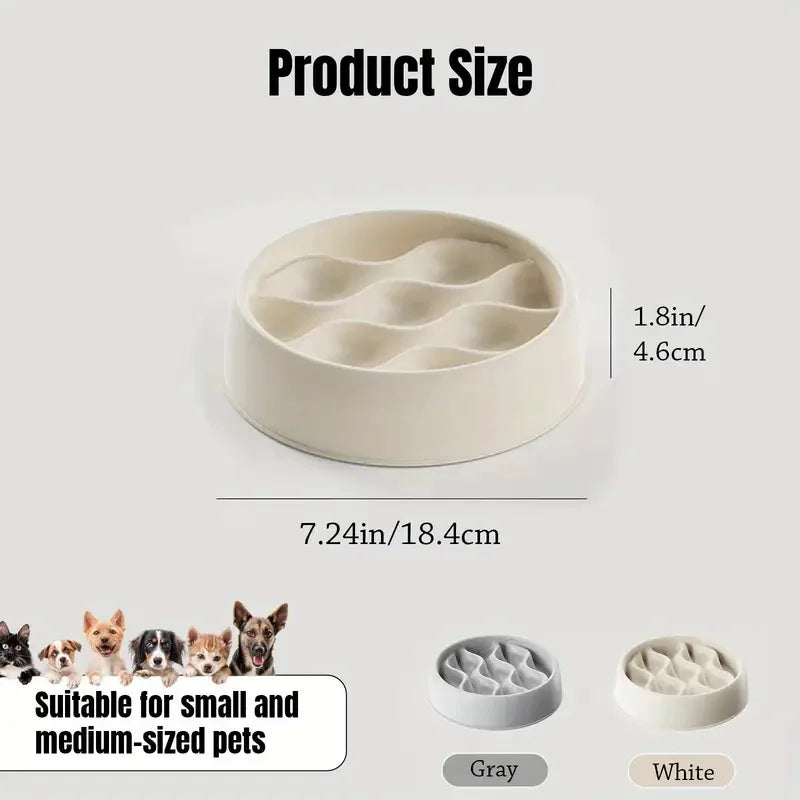 Paw Print Slow Feeder Bowls for Dogs, cat Non-Spill Pet Food Water Dish, Easy Clean, Digestive Health, Dual-Use Prevents Choking