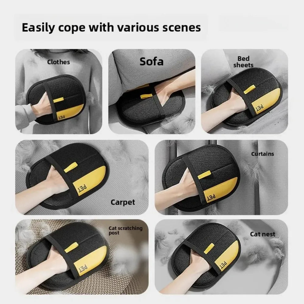 2025Pet Grooming Glove Double Sided Hair Removal Glove for Cats Dogs Bathing Cleaning Carpet Sofa Portable Washable PetAccessory