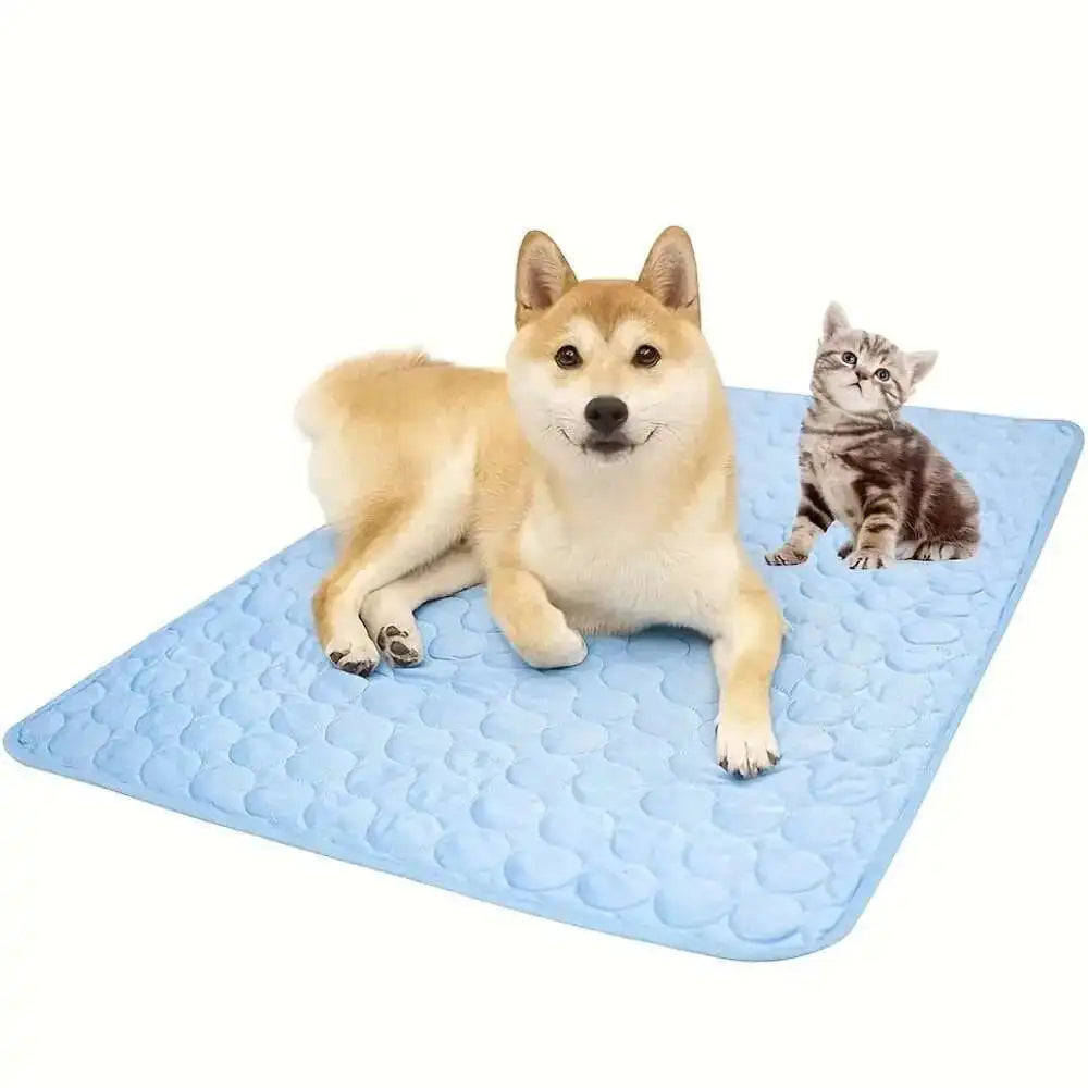 Cooling Dog Mat Summer Pad Mat For Dogs Cat Ice Silk Blanket Sofa Breathable Pet Dog Bed Summer Washable For Small Large Dog Cat