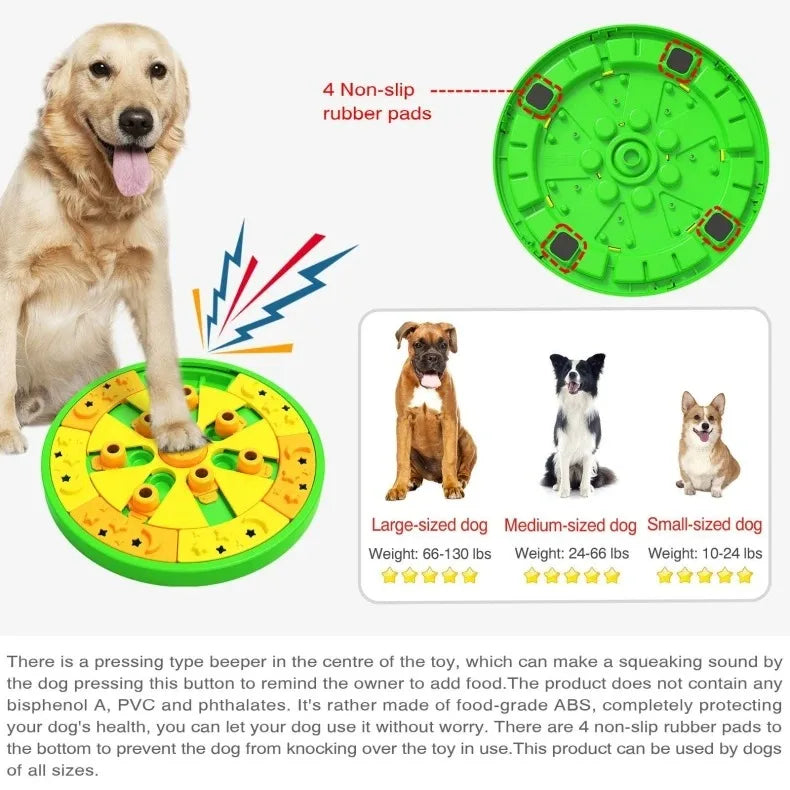 3in1 Interactive Dog Puzzle Toys - Fun Slow Feeder Brain Education Treat Puzzles with IQ Squeak Design - Educational Dog Toys