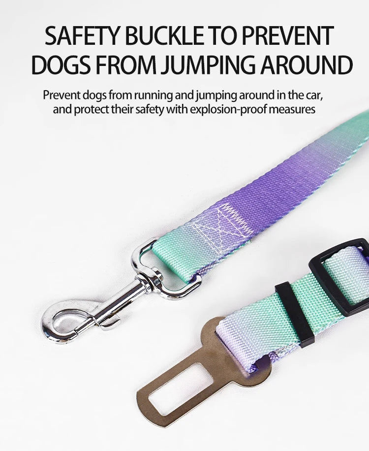 A pet dog car gradient traction rope dog car seat belt ring safety rope rear seat traction dog rope