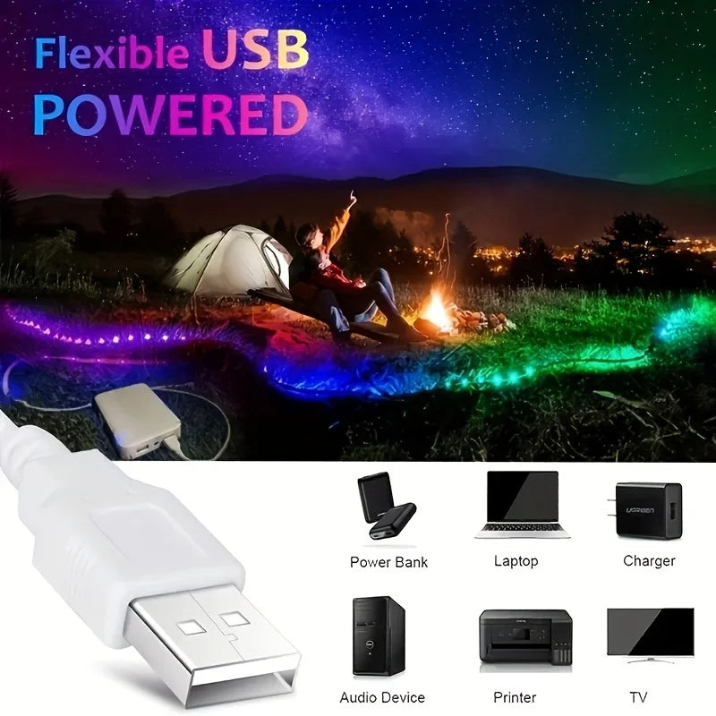 LED Strip Lights RGB SMD5050 1M-40M Led Strip Diode Tape Ribbon Music Sync 16Million Colors Changing for Party Home TV BackLight