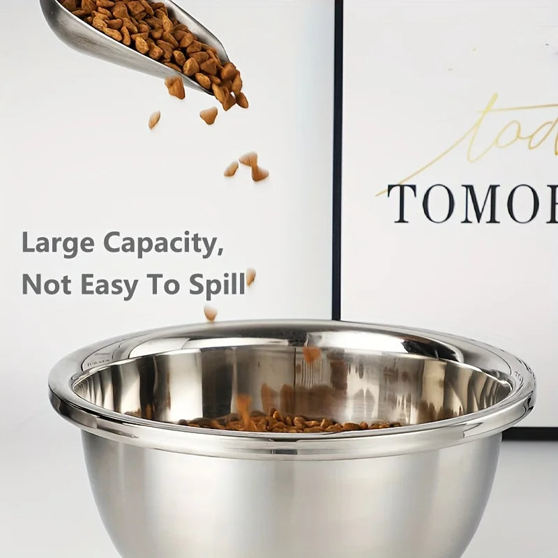 KEMORELA Large Stainless Steel Dog Bowls Metal Premium Bowl for Pets Sturdy and Durable Thick Smooth Metal Food and Water Dishes