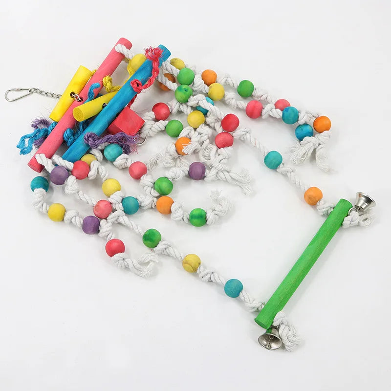 Parrot toys, Colorful wooden bird supplies, Unique shape, Diverse ways to play, Complete variety, Large parrot bite bird toys