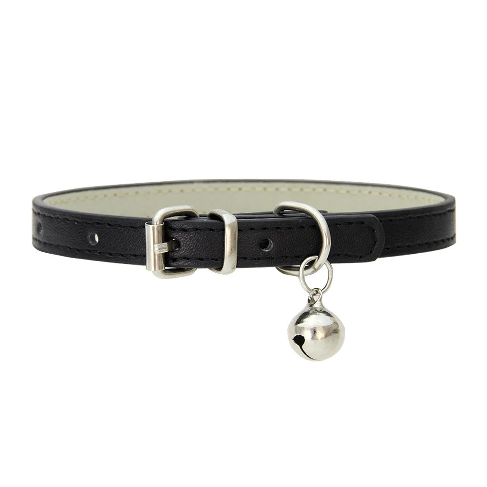 Dog Collar Pu Leather Collar Leash Pet Dog Collar Pet Supplies Cat Collar with Bells Dog Collar Chihuahua Dog Collar Cat Collar