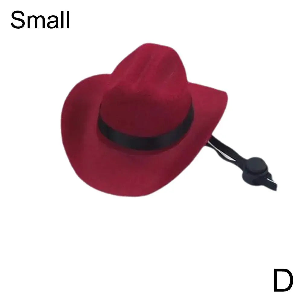 Pet Dog Cowboy Hat Headgear Cat Funny Headwear Outdoor Adjustable Cosplay Photo Dog Props Performance Accessories Caps G7I6