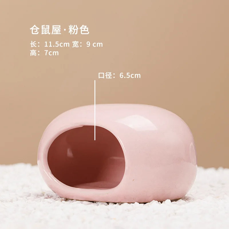 Hamster Escape Nest Ceramic Stone House Gold Silk Mat Guinea Pig Supplies Dwarf Guinea Pig Summer Ice House Sleeping