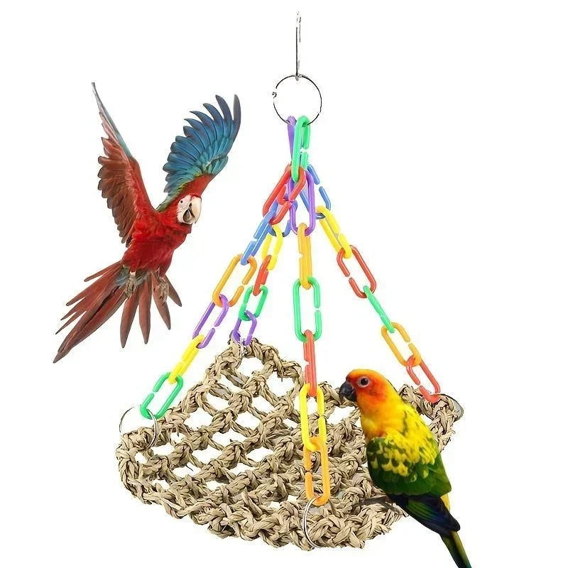 Chewable Parrot Chew Toy Cotton Rope Birds Toy Bite Bridge Bird Tearing Toys Cockatiels Training Hang Swings Birds Cage Supplies